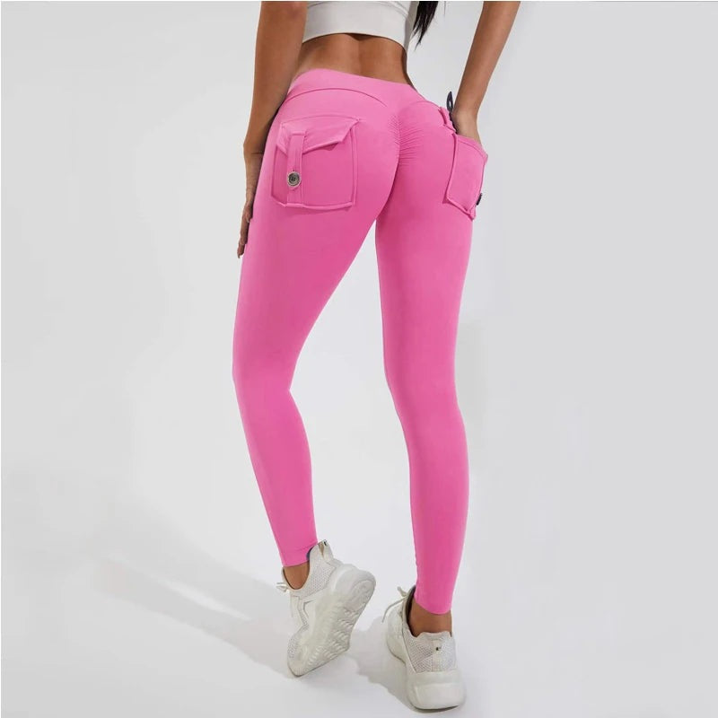 Cargo Pocket Leggings in Pink