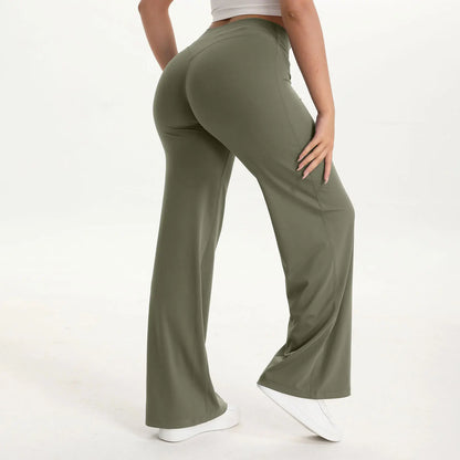 Straight Leg Leggings in Olive Green by Veyaria