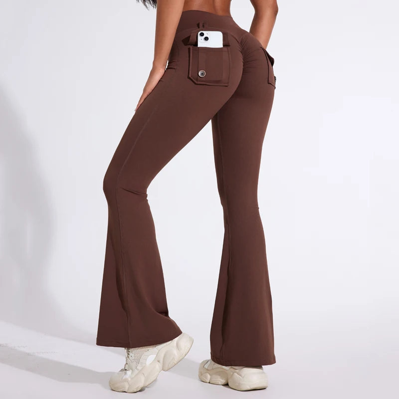 Cargo Flare Leggings by Veyaria