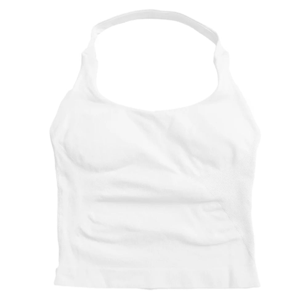 Seamless Halter Tank in Ivory by Veyaria