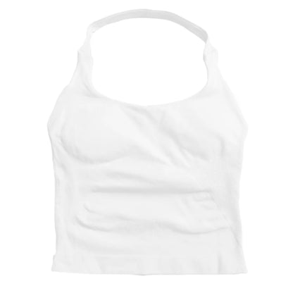 Seamless Halter Tank in Ivory by Veyaria