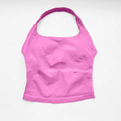 Halter Crop Top in Bloom Pink by Veyaria