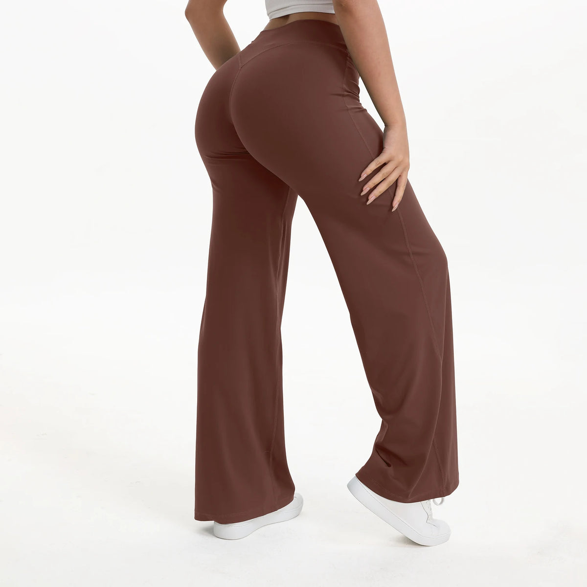 Straight Leg Leggings in Coffee Brown by Veyaria