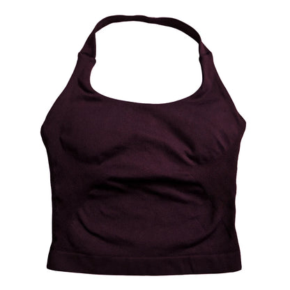 Seamless Halter Tank in Mocha by Veyaria