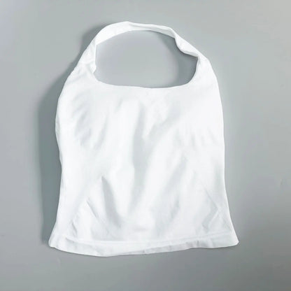 Halter Crop Top in White by Veyaria
