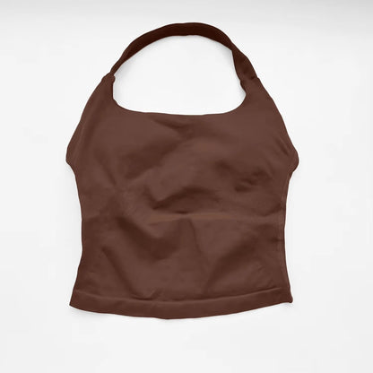 Halter Crop Top in Mocha by Veyaria
