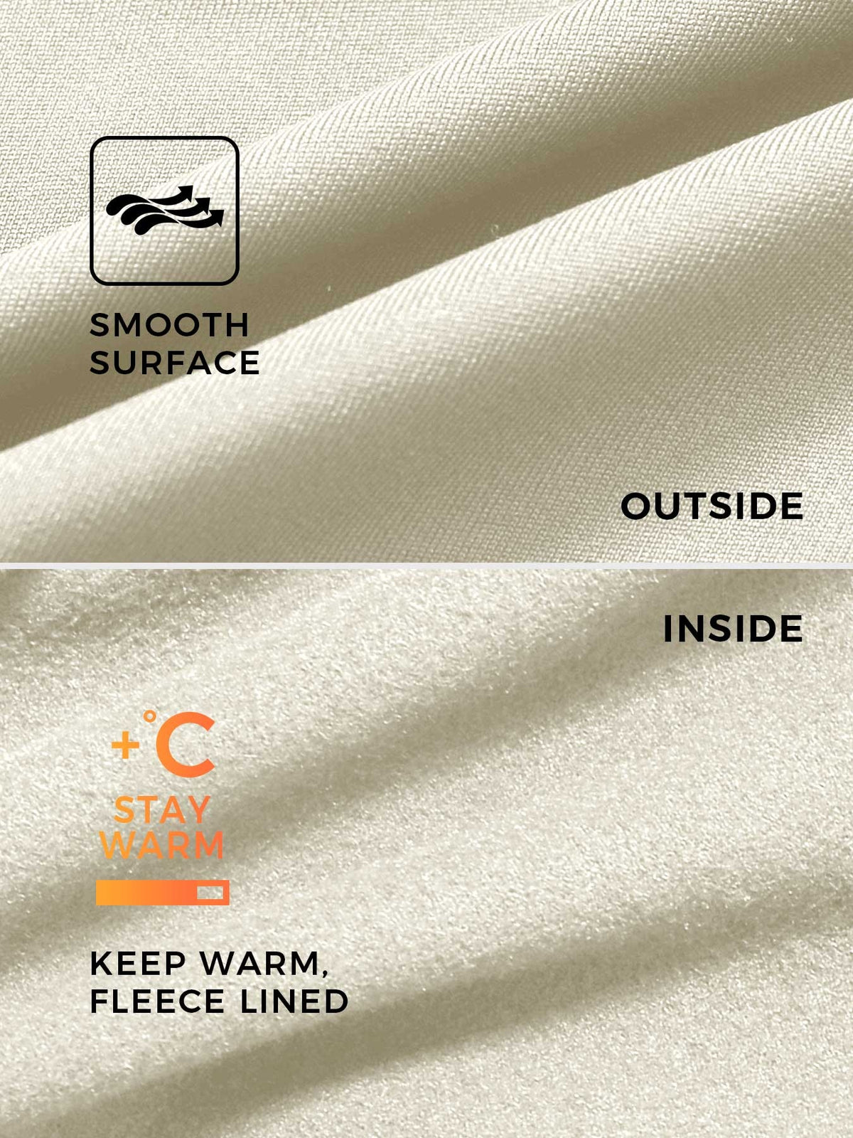 NORDÉA Winter Jumpsuit in Beige fabric: smooth outside, fleece lined inside