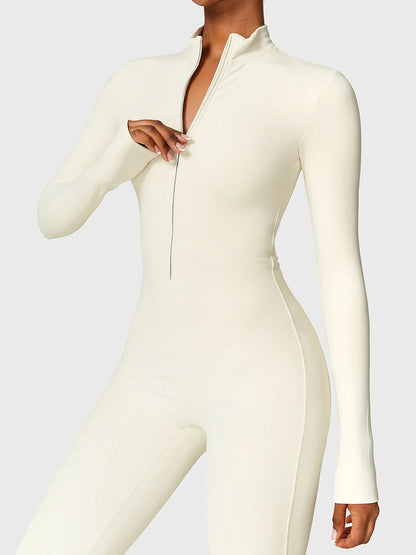 NORDÉA Winter Jumpsuit in Beige, front close-up