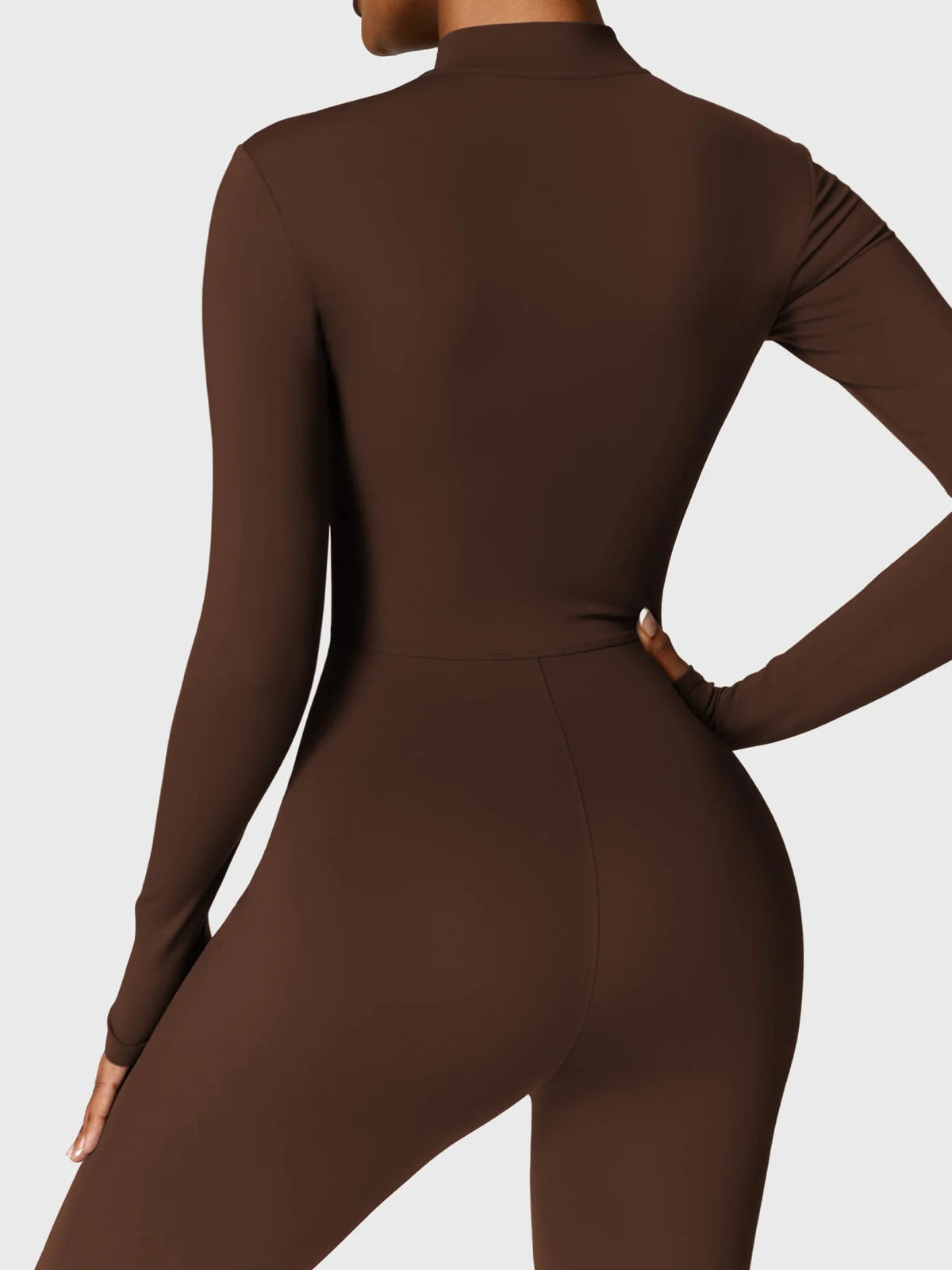 NORDÉA Winter Jumpsuit in Brown, back close-up