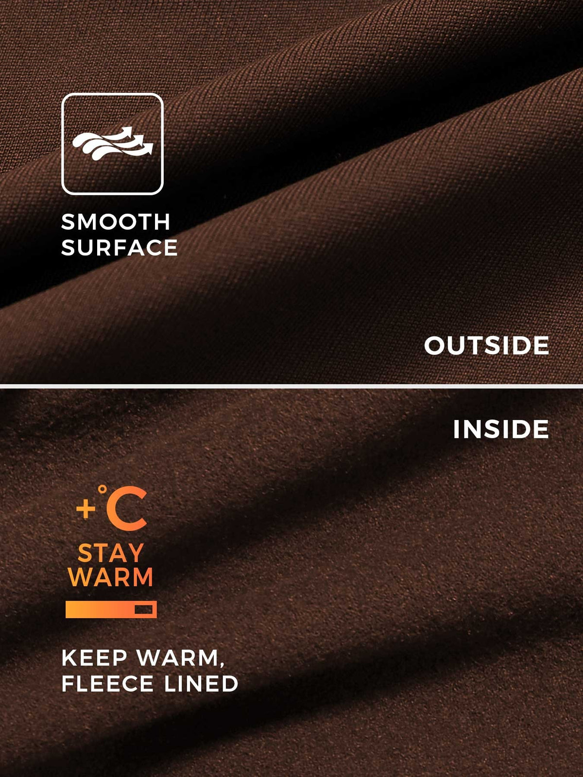 NORDÉA Winter Jumpsuit in Brown fabric: smooth outside, fleece lined inside