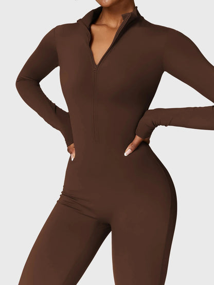 NORDÉA Winter Jumpsuit in Brown, front close-up