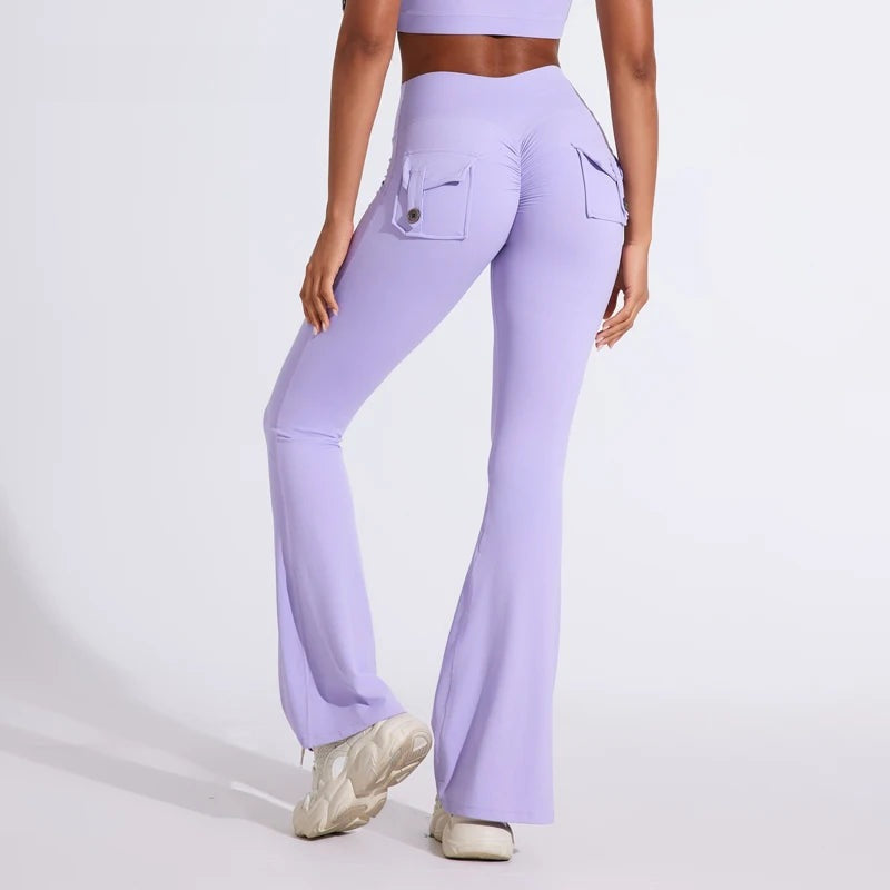 Cargo Flare Leggings by Veyaria