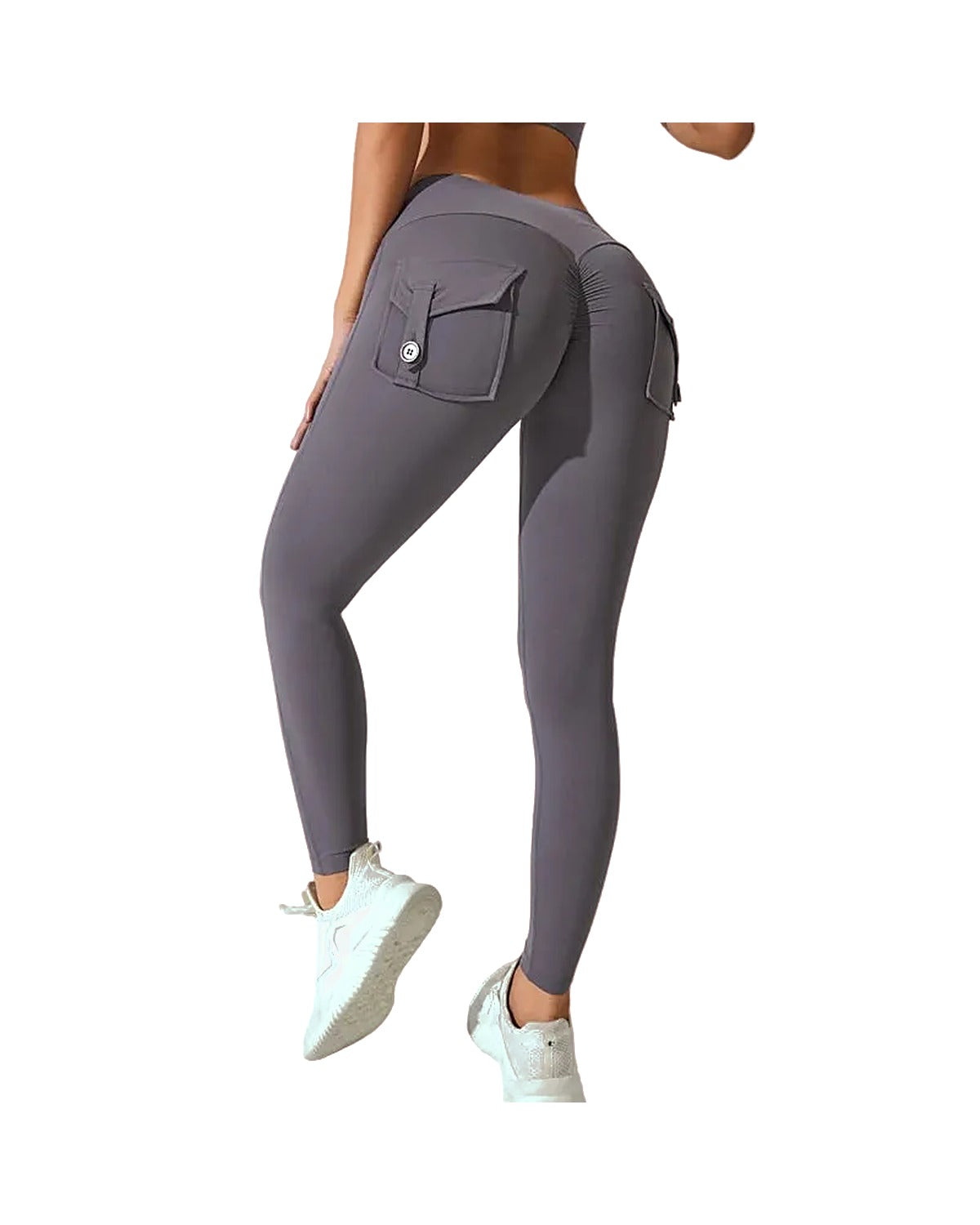 Cargo Pocket Leggings in Dark Grey by Veyaria