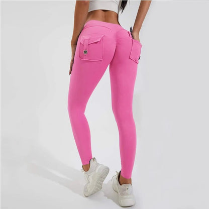 Cargo Pocket Leggings in Pink